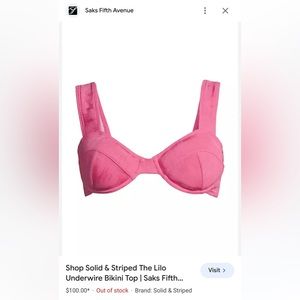 Solid and Striped bathing suit top